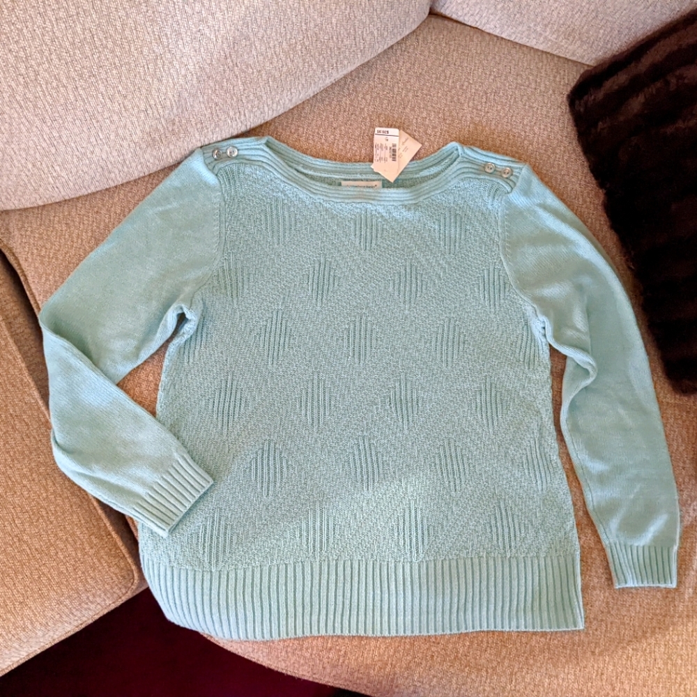 Light Turquoise Knitted Christopher& Banks Sweater